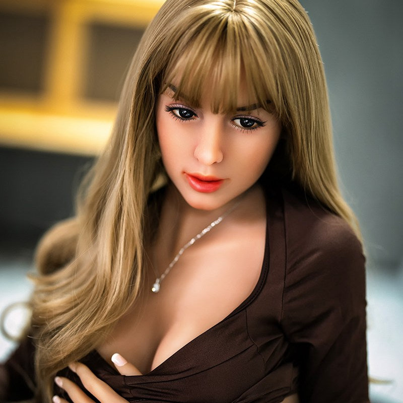 Blonde European Lady Small Breast Real Life Sex Doll 158cm