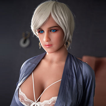 Short Silver Hair Big Boobs Real Life Sex Doll 148cm