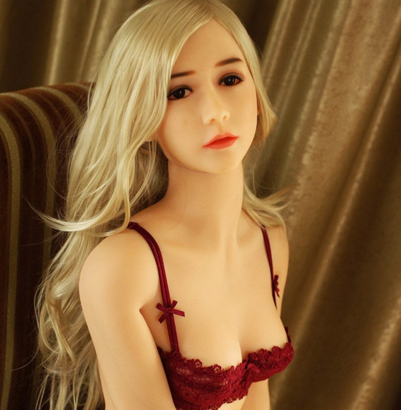 Sweet Girl Flat Chest Blonde Sex Doll 155cm