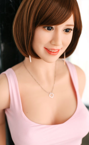 Asian Short Hair Skinny Small Breast Lifelike Love Sex Doll 165cm