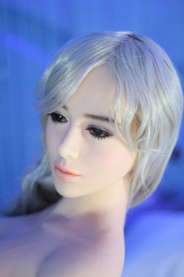 White Hair Small Breast Real Life Skinny Girl Sex Doll 158cm