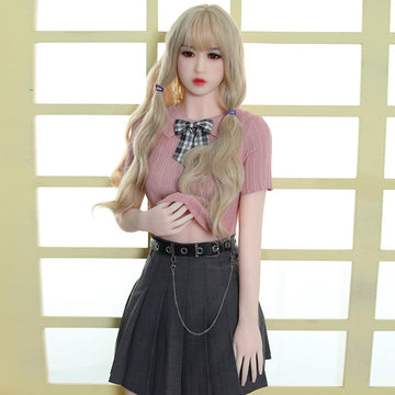 Asian Flat Chest Blonde Sweet Sex Doll 155cm