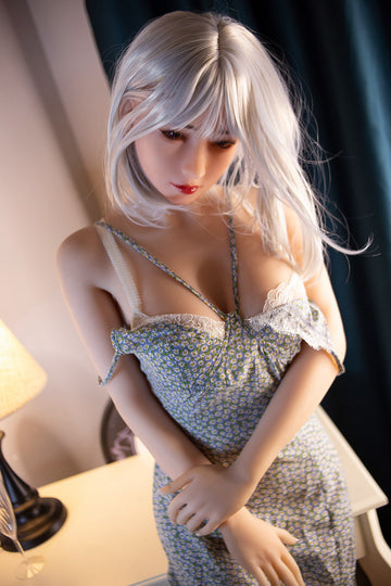 Asian Lifelike Silvery Medium Breast Cute Sex Doll 158cm