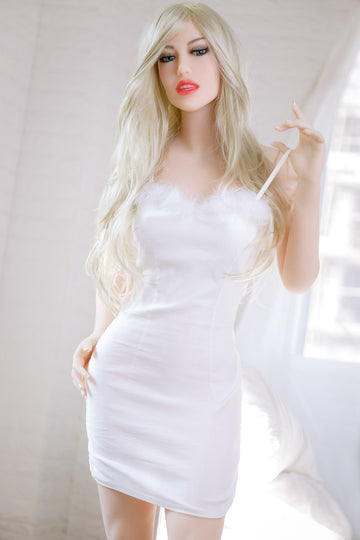 Celebrity Small Breast Blonde Real Life Skinny Sex Doll 158cm Aibei158S179
