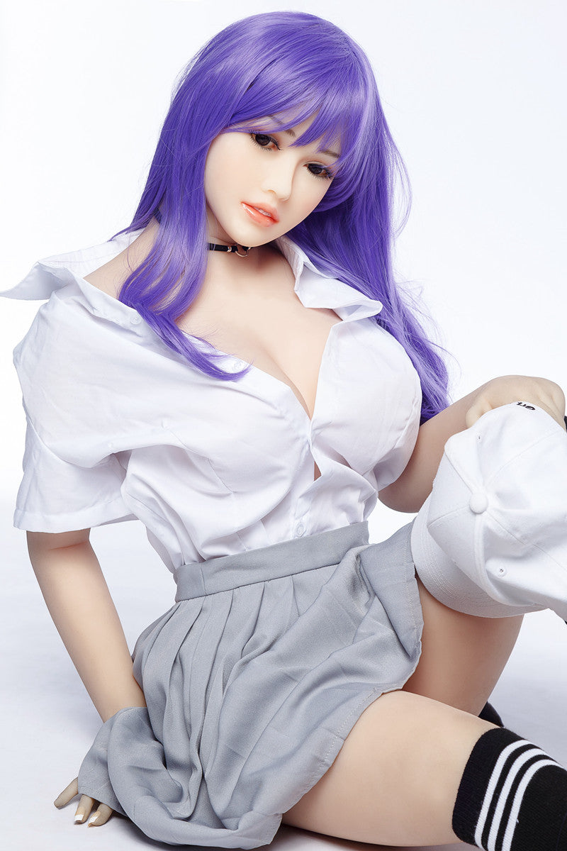 Purple Hair Full Body Medium Breast Real Teen Sex Doll 158cm Aibei158M164