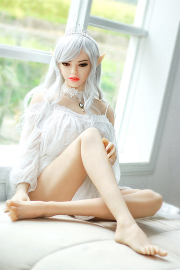 White Hair Elf Girl Realistic Medium Breast Sex Doll 158cm Aibei158M115