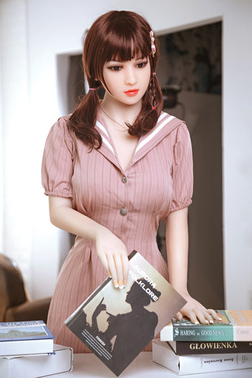 Brown Hair Teen Girl Realistic Medium Breast Sex Doll 158cm Aibei158M106