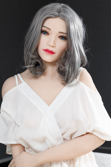 Gray Hair Girl Small Breasted Love Sex Doll 165cm Aibei165S154