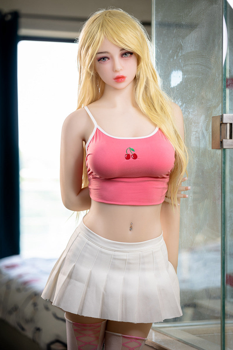 Teenage Blonde School Lifelike Medium Breast Sex Doll 158cm